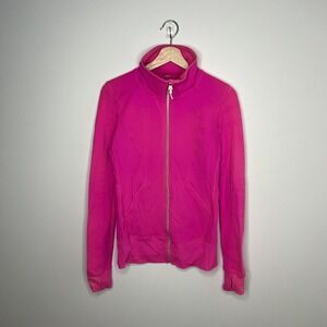 Lululemon Jacket Womens Medium Pink Define Full Zip Thumbholes Athletic